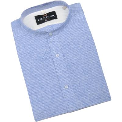 China High Quality Woven Anti-pilling Men's Round Cuff Adjustable Button Down Casual Long Sleeve Shirts for sale