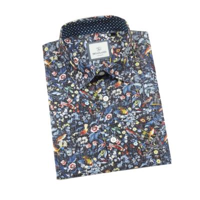 China Anti-pilling Cotton Shirts 2020 New Design Batik Digital Printed Casual Men's Poplin Elastane Long Sleeve for sale