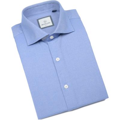 China Autumn Wholesale High Quality Anti-pilling Twill Light Blue Comfortable Casual Men's Long Sleeve Shirt for sale