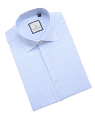 China Good quality dobby effect solid 100% cotton anti-pilling sleeves long slim fit shirts for men for sale