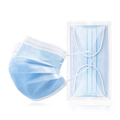 China Wholesale Custom Comfortable Fit Blue Ear Hanging Type Independent Packing 3-Layer Disposable Face Mask In Stock for sale