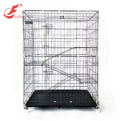 China Breathable Animal Cages Iron-cat-cage Cage With Wheels Movable for sale