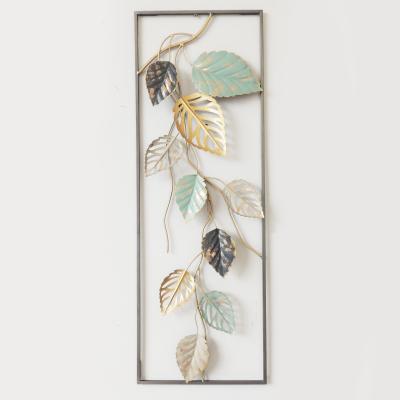 China 100% Handmade Flower Leaf Decor Iron Wall Art Home Accessories Metal Frame Wall Decors Handmade for sale