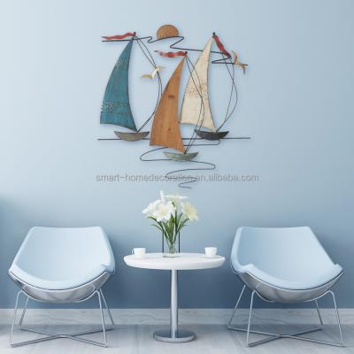 China Traditional Sailing Boat Metal Wall Art for Home Decor for sale