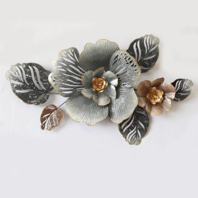 China 100% 2021 hot sale metal flower wall hanging decoration 3D handmade metal wall decor arts for sale