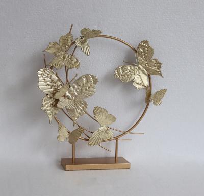 China 100% metal handmade desktop butterfly gold decoration home decors for sale