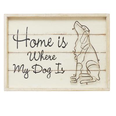 China Hot Seller American Style Smart Home Handmade Animal Home Hanging Plate Doors Modeling Decor Iron Wood Hanging Wall Art for sale