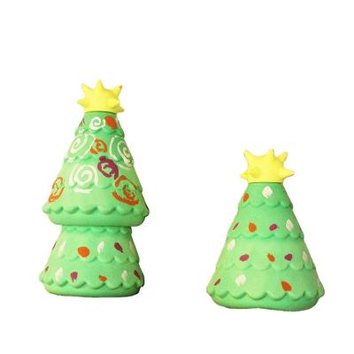 China TPR Foam Dog Cat Food Attractant Toy Christmas Tree Shape Sustainable Chew Toy For Pets Who Dont Like Toys for sale