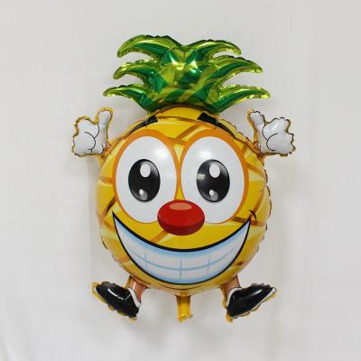 China Hot Wholesale Decorations Round Pine Party Balloon Party Decoration Gift/Sale Toy Hawaii Tropical Fruits Foil Balloons for sale