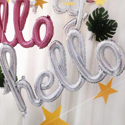 China Gift Toy Birthday Party Decoration Para de globos letra de globo letter balloon/Balloon Hello Decoration Banner for sale