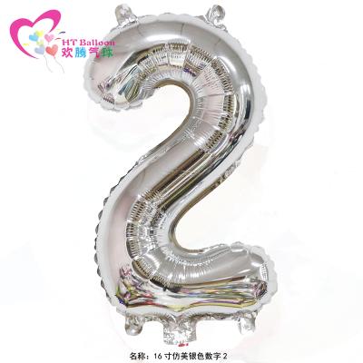 China Brithday Decor Globos Numero Balloons Number-Forming-Balloons 16inch Silver Number Balloon Brithday /WeddingParty/Gifts Sale For Balloons Party Decoration for sale