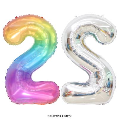 China Brithday Decor /WeddingParty/Rainbow Foil Number Balloons New Arrival 32inch Jelly Helium Balloon Gifts For Birthday Party Decoration for sale