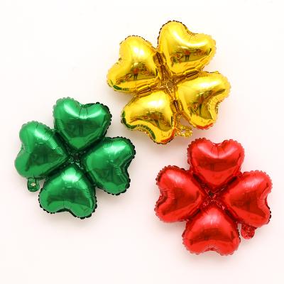 China Wholesale Customizable Brithday /WeddingParty Decor/Gifts Four Leaf Clover Shaped Foil Helium Balloons For Party Decoration for sale