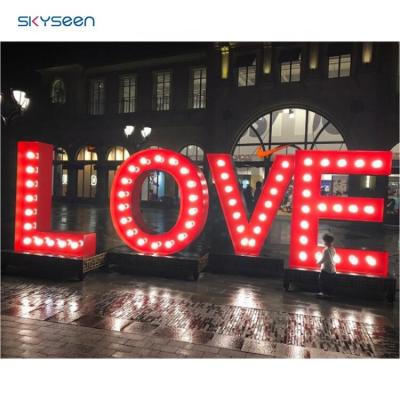 China Buildings Factory Supplier Sign 4Ft Waterproof Illuminated Giant Letters Marquee Led Lighting Up Lights Sign for sale