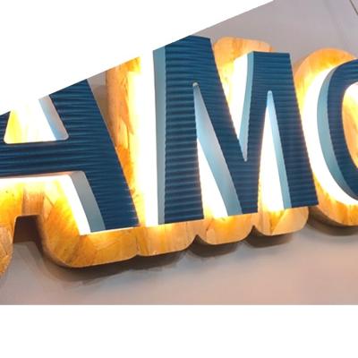 China Small Beautiful Buildings Luminous Acrylic Led Stop Logo Sign for sale