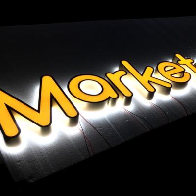 China Buildings Promotion Acrylic Backboard Led Shop Light Sign for sale