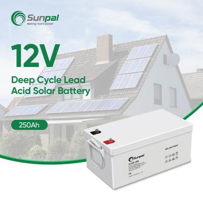 China Long Cycle Life Sunpal High Voltage Solar Battery 12V 100Ah 150Ah 200Ah Storage System Battery rechargeable for sale