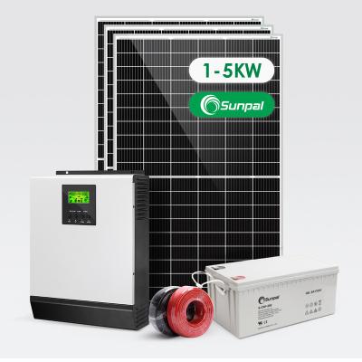 China Home Sunpal Mono PV Panels Kit Solar 3000 4000 5000 W Off Grid Solar Home Hybrid System for sale