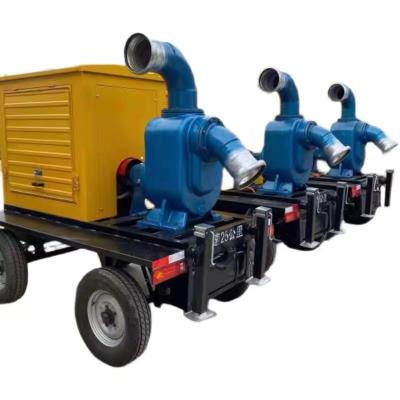 China Movable 4 Wheels Commercial Buildings Drainage Diesel Engine Agricultural Mobile Water Pump Truck for sale