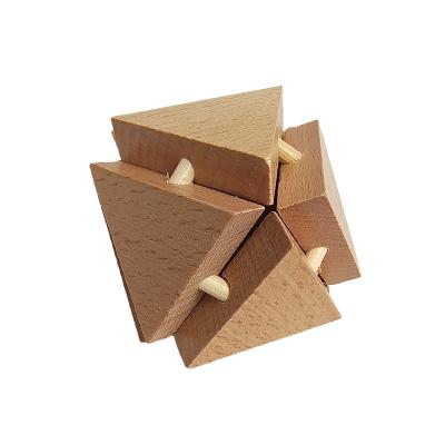 China Brain Teasing Luban Wooden Toys Kongming Lock Chinese Traditional Early Educational Smart Toys For Children for sale