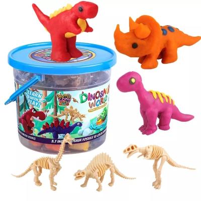 China Flour /Plastic DIY Dinosaur Clay Kids Dinosaur Clay Toy Play Set Dinosaur for sale