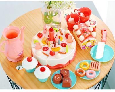 China Other Entertainment DIY Educational Toys Birthday Pretend To Cut Cake With Music And Candles For Kids for sale