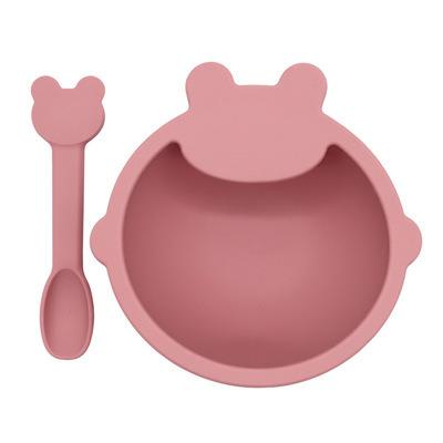 China Child BPA Free Silicone Tableware BPA Free Silicone Dish Eco-friendly Colorful Bowl New Design With Spoon for sale