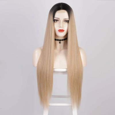 China Wholesale Price High Quality Synthetic Straight Synthetic Hair Wigs Long Mix Natural Looking Heat Resistant Fiber for sale