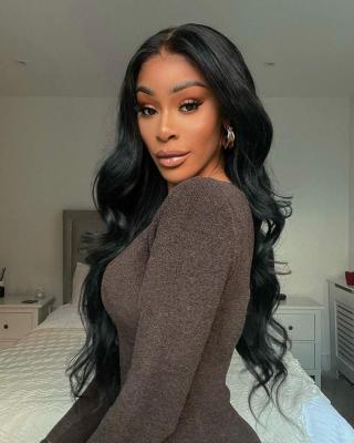 China Hot Sale Lace Front Wig Body Wave Hair Piece Front Lace Wig Synthetic Fiber Black Synthetic Wigs Heat Resistant for sale