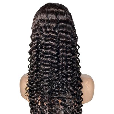 China Swiss Brazilian Hair Front Wigs 13x4 13x6 360 Raw Good Quality Deep Wave Human Hair Lace Front Wig Pre Plucked HD Lace Front Wig For Woman for sale