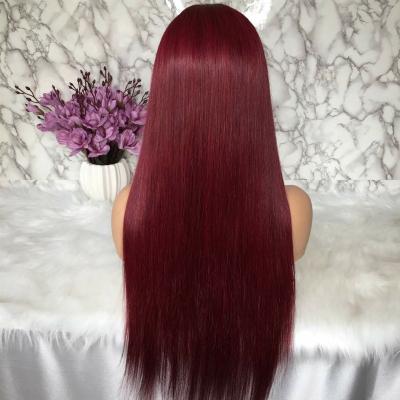 China Wholesale Cheap Wigs Straight With Lowest Price 99J Burgundy 13x4 13x6 HD Lace Front Human Hair Wig 100% Straight Sellers For Black Women for sale