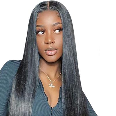 China Cheap Remy Virgin Lace Front Long Wave Human Hair 13x6 Straight Human Hair HD Lace Wig Natural Unprocessed Raw Swiss Silky Straight Color for sale