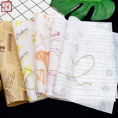 China Biodegradable Hamburger Wrapping Wrapping Wrapping Butter Wrapping Cooking Custom Print Sandwich Printed Wax Wrap Paper for sale