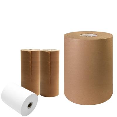 China Manufacturer Biodegradable Suppliers China Per Ton Jumbo Roll Raw Virgin Pe Brown White Coated Recycled Offset Kraft Paper Roll Wrapping Paper for sale