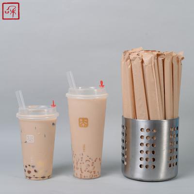 China Custom Logo Biodegradable Christmas Party Recyclable Individually Wrapped Brown Kraft Paper Bamboo Drinking Eco Friendly Kraft Paper Straw for sale