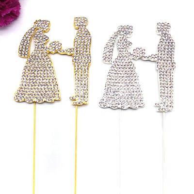 China Wedding Cake Topper Birthday Wedding Party Stunning Rhinestone Cake Topper Custom Made for sale