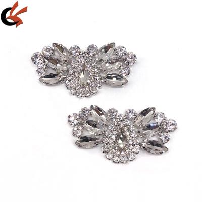 China Fashion Rhinestone Embellishments Flatback Rhinestone Jewelry Silver Butterfly Crystal Button Accessory for sale