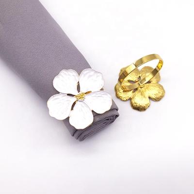 China Viable White Flower Plain Cheap Ethnic Style Napkin Ring For Table Top Accessory for sale