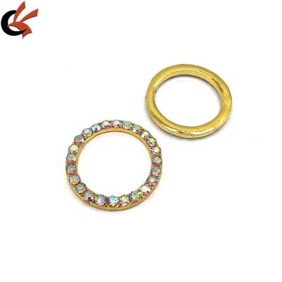 China Environmental AB Crystals Metal Rings Diamond Decorate Gold Rhinestone Connector Rings For Bikini for sale