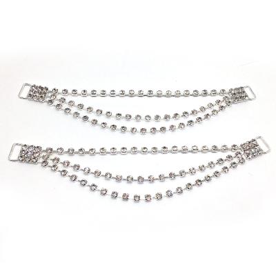 China Eco-friendly Silver Crystal SS20 Rhinestone Buckle Connector Rhinestone Bikini Connectors Zinc Alloy Bikini Decoration for sale