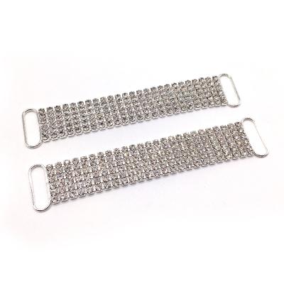 China Wholesale 6 Rows Eco-friendly Pave Bikini Connectors Rhinestone Crystal Bikini Connectors For Swimwear for sale