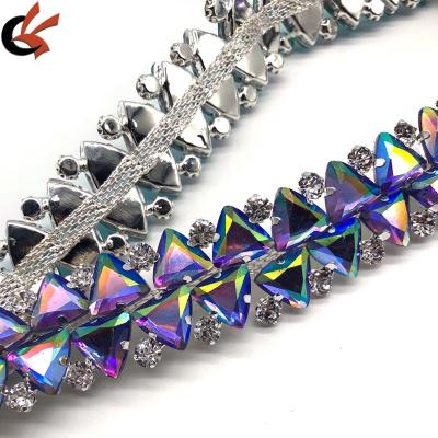 China Bags Rhinestone Chain Trim With Purple AB Crystals For Bridal Headpiece Or Wedding Dress Sash Jewelry for sale