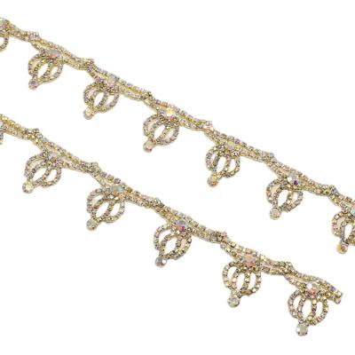 China Flatback 2.9cm Luxury Rhinestone Cup Loose Chain Crystal Trim for sale