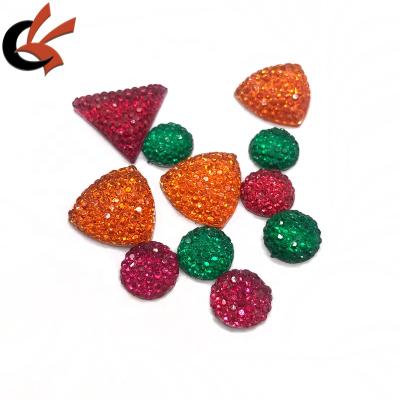 China Flatback dotted various shape flatback resin surface shinning rhinestones for sale