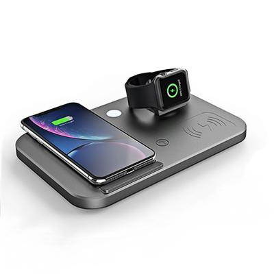 China Shenzhen OEM Smart Watch Cute Three in One Desktop Decor Fast Charging Wireless Charger for iphone 11 for sale