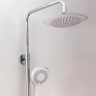 China Fantastic Modern Thermostatic Faucets Double Handle Rainfall White Showerset for sale