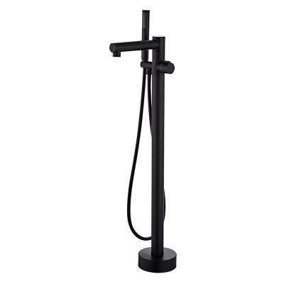 China Without Slide Bar Column Basin Side Bathroom Shower Set Hotel GUEST ROOM Hot and Cold Water Independent Floor-standing Bathtub Faucet for sale