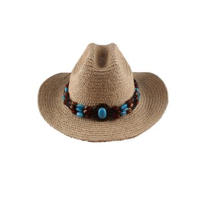 China European and American Style Women's Summer Sun Block Top Hat Beach Panama Hat Outdoor Cowboy Hat for sale