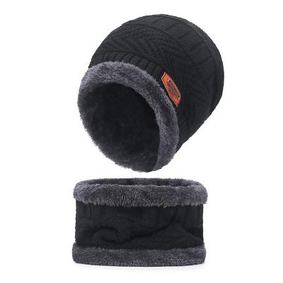 China New COMMON Warm Sale Winter Warm Knitted Beanie And Scarf Set For Men And Women for sale