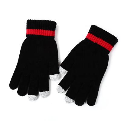 China Custom Touch Screen Gloves Black Knitted Gloves For Adult BT-1601 for sale